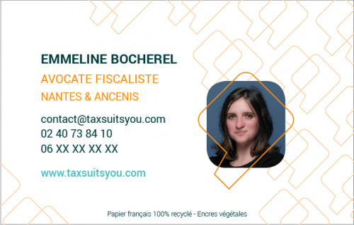 Carte de visite Tax Suits You verso